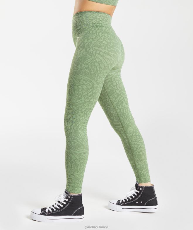 Gymshark adapter les leggings sans couture pour animaux sauvage | iguane vert femmes 6HF28307